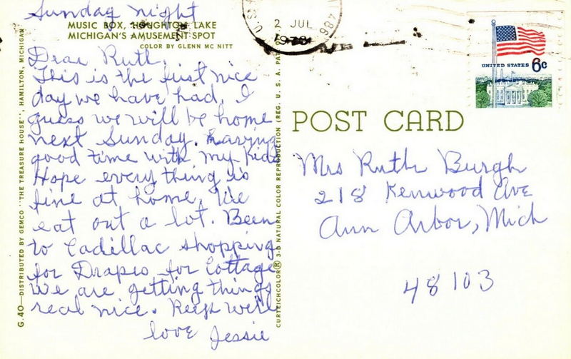 The Music Box - Music Box Vintage Postcard (newer photo)